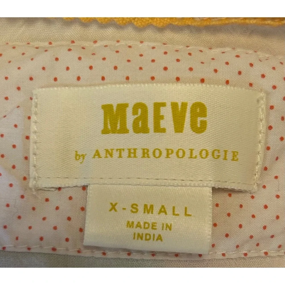 anthropologie maeve white floral midi shirt dress size XS Sleeveless Boho